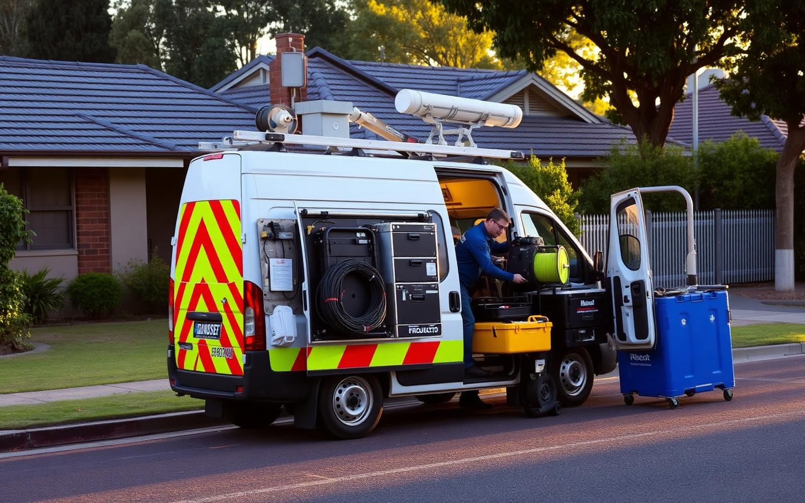 CoreComms service van and technician on site